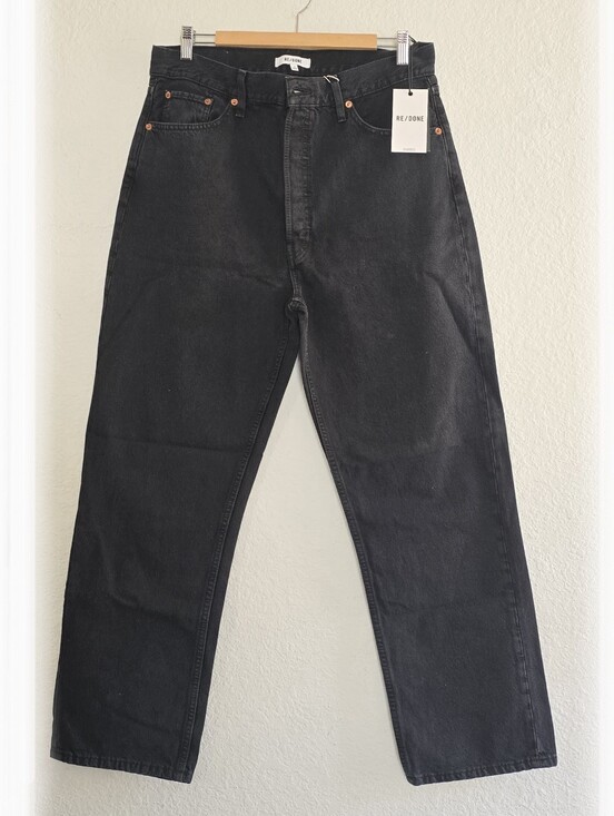 Re/Done Denim - RE/DONE 90s Crop Low Slung Straight Leg Jeans in Black Size 30 NWT